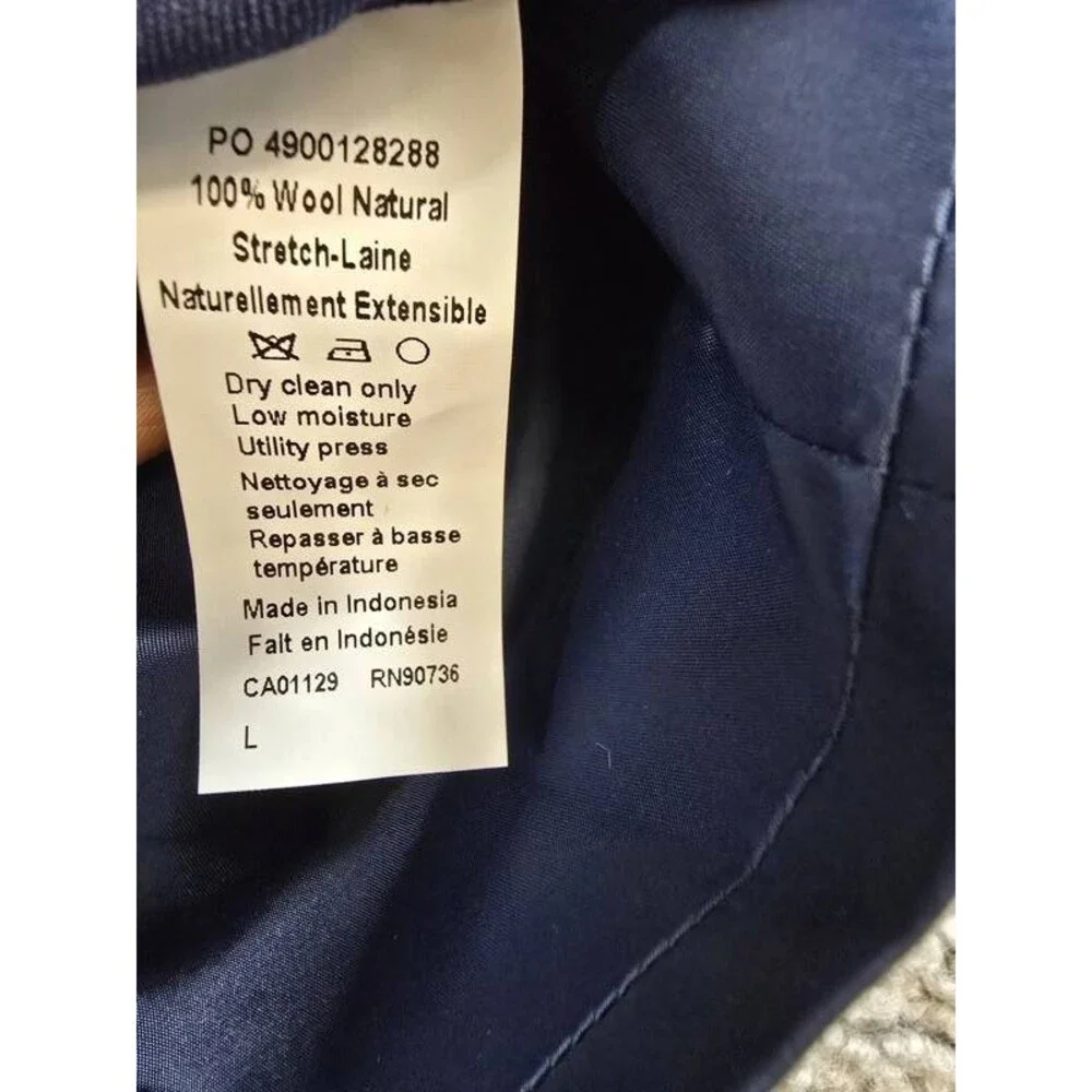 Calvin Klein Slim-Fit Wool Infinite Stretch Suit Vest Men's L Blue Button Front